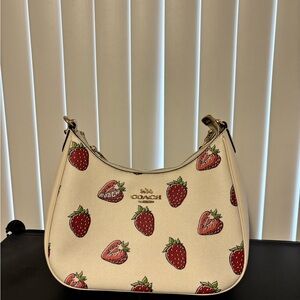 Coach Cream Strawberry Teri Shoulder Bag